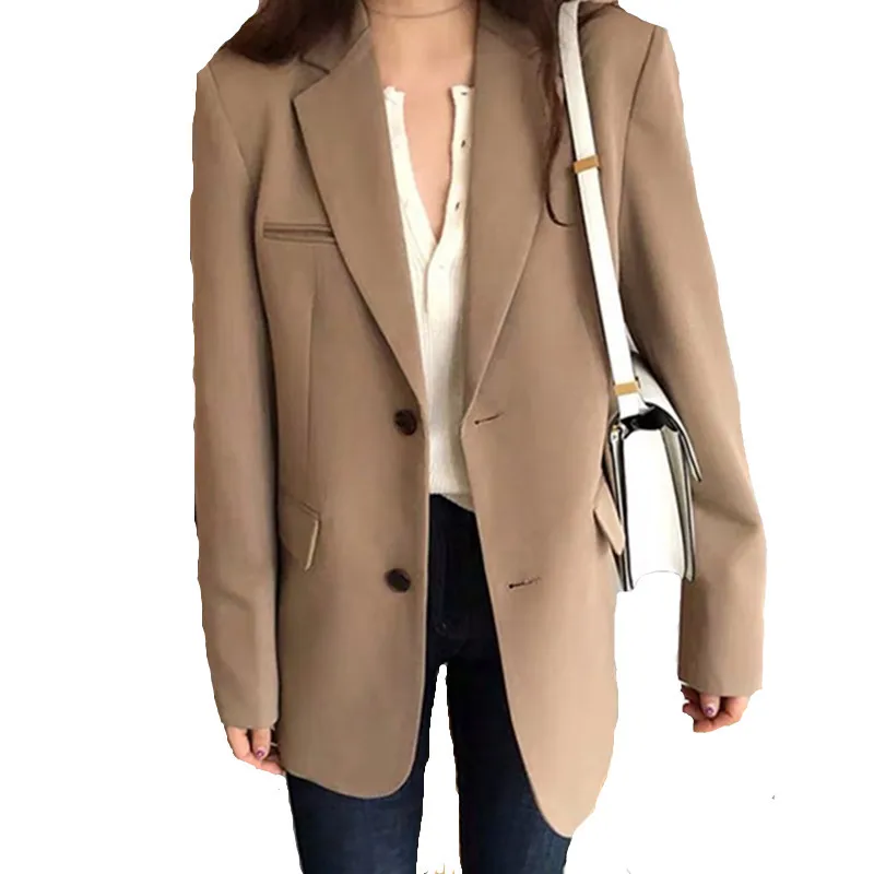 

Spring Fashion Blazer Jacket Ladies Casual Pocket Long Sleeve Workwear Jacket Office Ladies Pure Color Slim Jacket 2020 Women