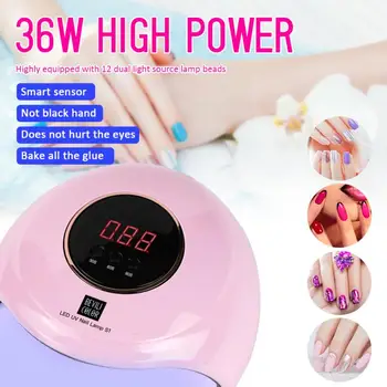 

36W LED Nail Lamp Nail Dryer Dual Hands LED UV Lamp For Curing UV Gel Nail Polish With Motion Sensing Manicure Salon Tool