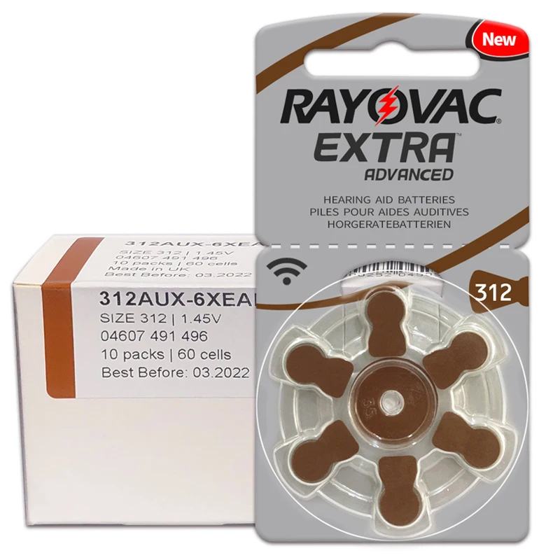 Новинка 30 ячеек/5 карт батарейки для слухового аппарата Rayovac Extra 1 45 в. Аккумулятор
