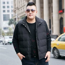 Зимний мужской Экстра большой код плюс удобрение для увеличения 170 кг 10х стоячий воротник специальный жир вниз жилет прилива жир жилет