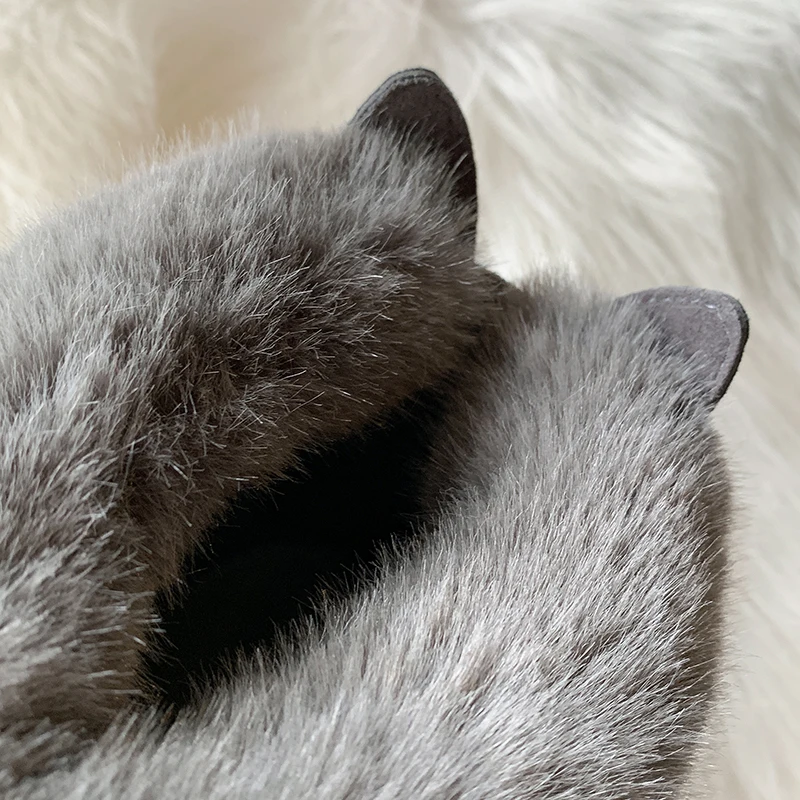 Женские ботинки; зимние женские Повседневные слипоны с натуральным лисьим мехом; брендовые теплые зимние ботинки с круглым носком на плоской подошве; женские ботинки; пинетки Mujer; T231