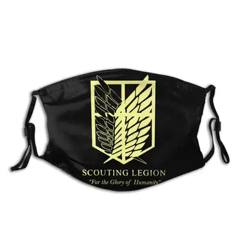 

Attack On Titan Reusable Face Mask Anti Bacterial Dustproof Protection Cover Respirator Muffle Mask with Filters