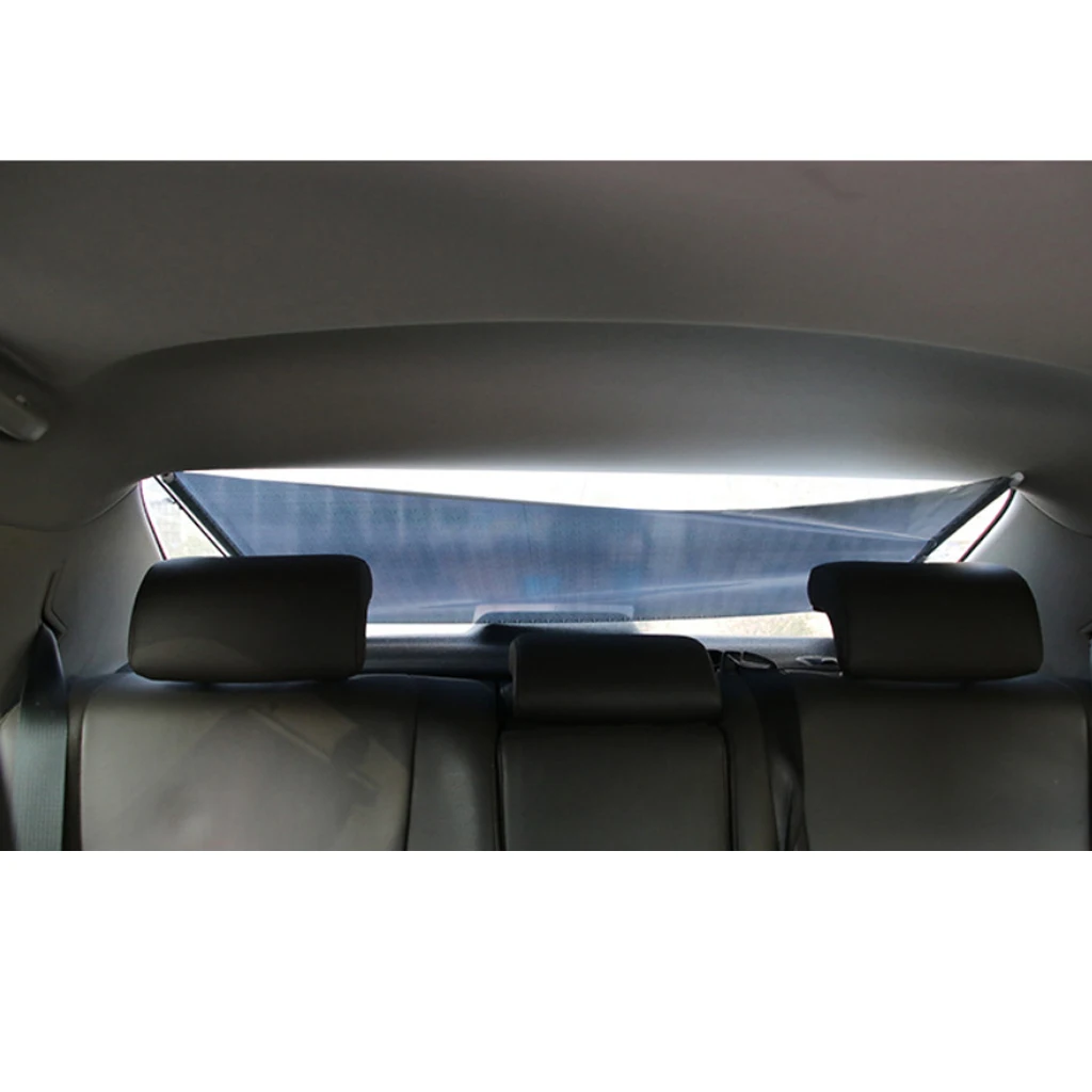 Retractable Rear Front Window Curtain Sun Shade Roller UV Cut/ Protection 40x125cm White/Black