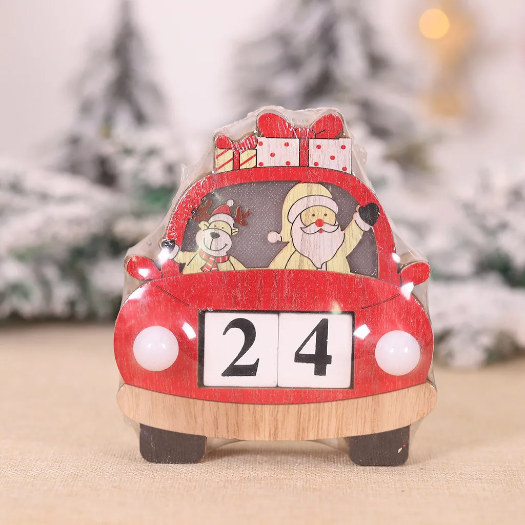Advent Calendars Christmas Santa Claus Calendars Decorations car shaped with light Lobby Family Pendant Xmas Ornament Gifts