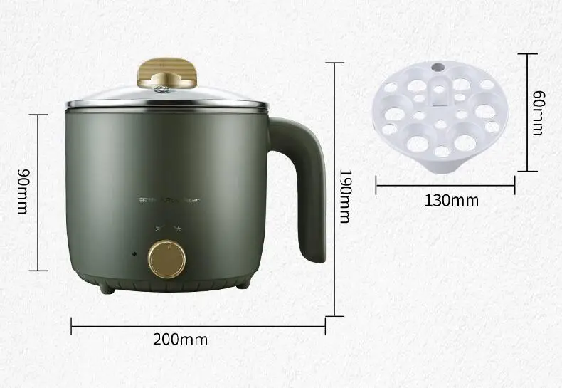 220V 1.5L Household Mini Electric Cooking Machine Portable Hot Pot Multifunctional Rice Cooker 2 Gear Control 4