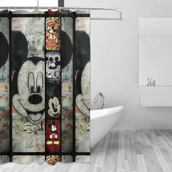 

Mouse Background Printed Shower Curtain,Polyester Fabric girl Bathroom Decor Waterproof Polyester Fabric Cartoon Shower Curtain