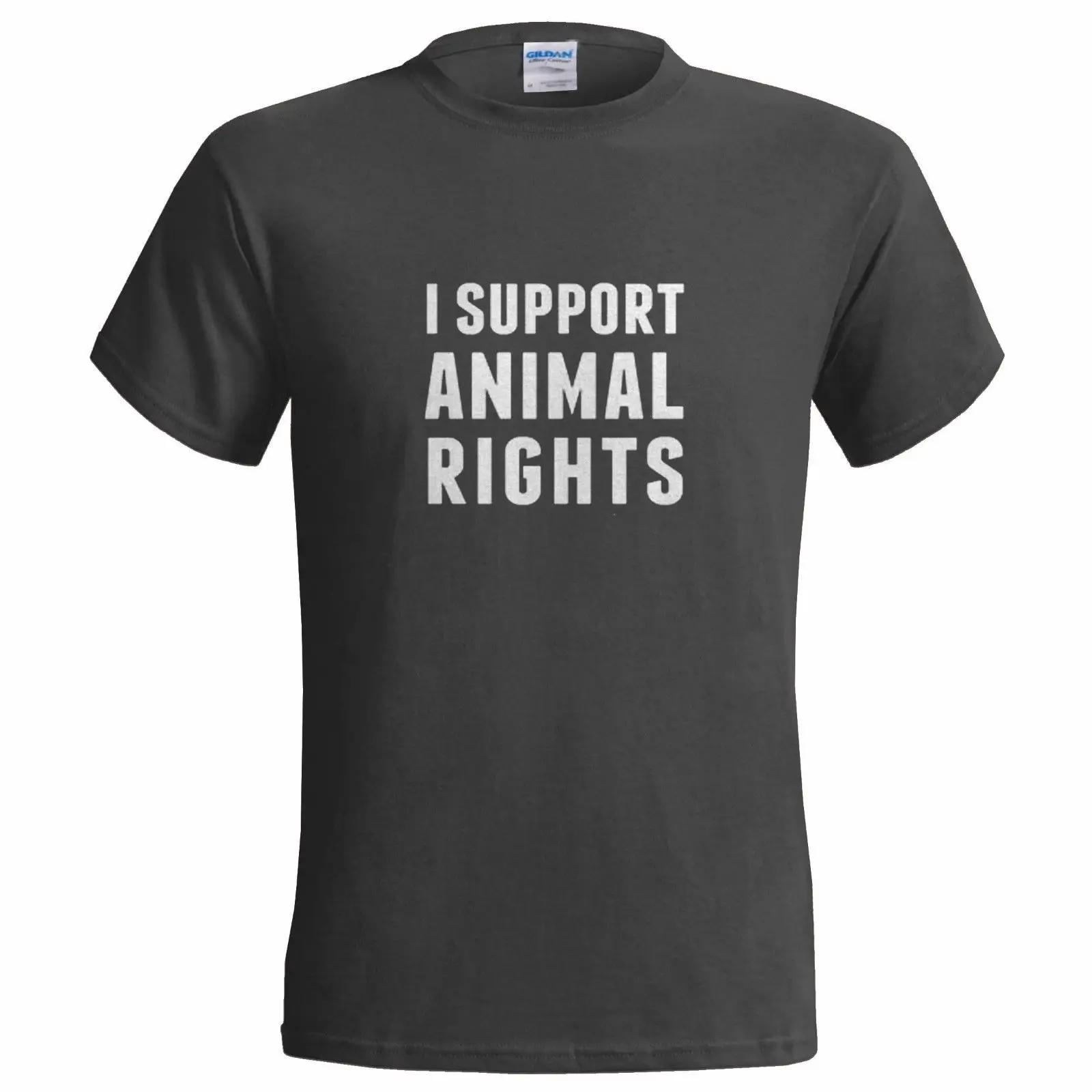 I SUPPORT ANIMAL RIGHTS Мужская футболка безжалостный активист Пета Вегетарианская веганская хлопковая футболка, топы