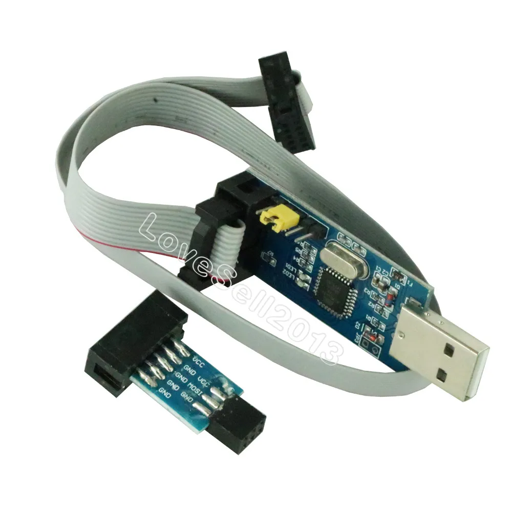 Плата адаптера с 10Pin на 6 Pin + USB программатор USBASP USBISP AVR ATMEGA8 ATMEGA128 ATtiny/CAN/PWM модуль