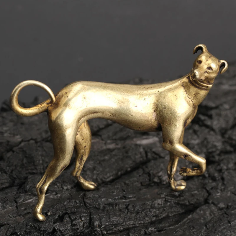 1*Solid Copper Dog Handmade Crafts Ornaments Figurines Small Statue Figurine Miniature Home Store Office Decoration