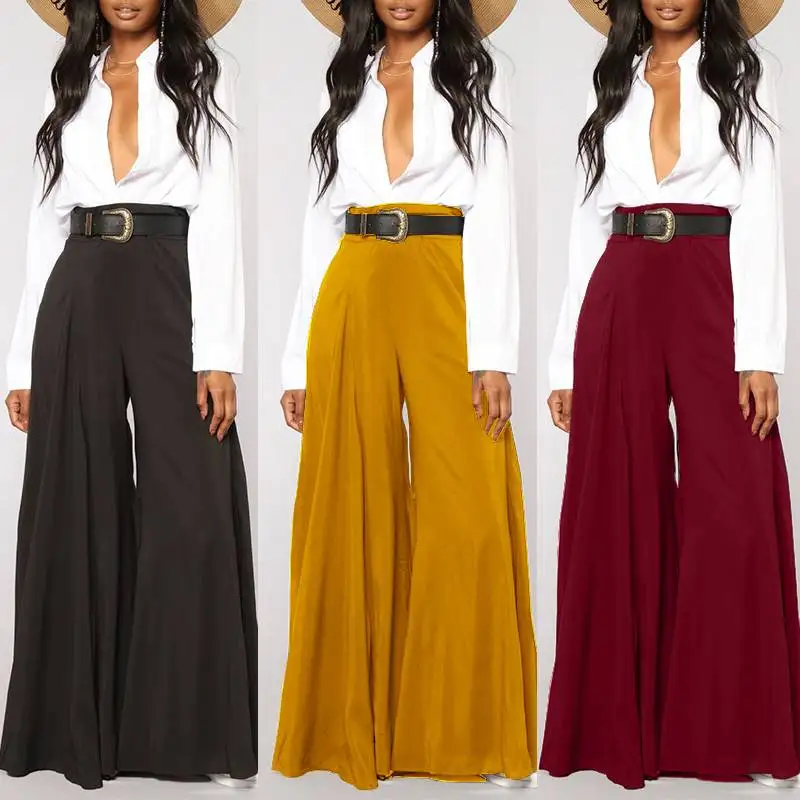 Vintage Flare Trousers Women High Waist 
