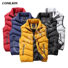 L-8XL, бренд, без рукавов, жилет для мужчин, весна-осень, повседневные пальто для мужчин, с хлопковой подкладкой, мужской жилет, мужская куртка, утолщенный жилет C172