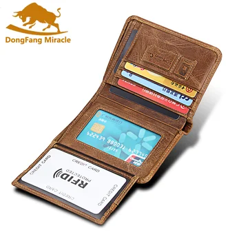 

RFID Men Wallet Genuine Crazy Leather Men's Coin Pocket Small Short Men Wallets Luxury Brand Male Purse Card Holder Dollar Price