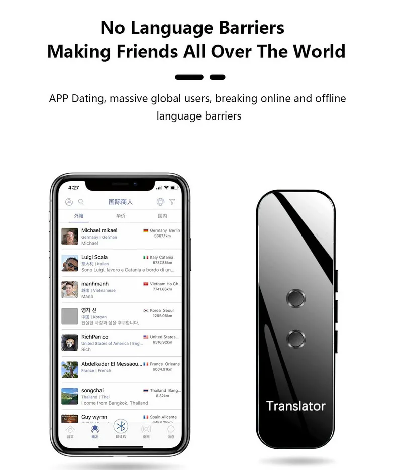 G6 Smart Voice Translator Multi-Languages Bluetooth-compatible translation and rapid response voice translator language translator