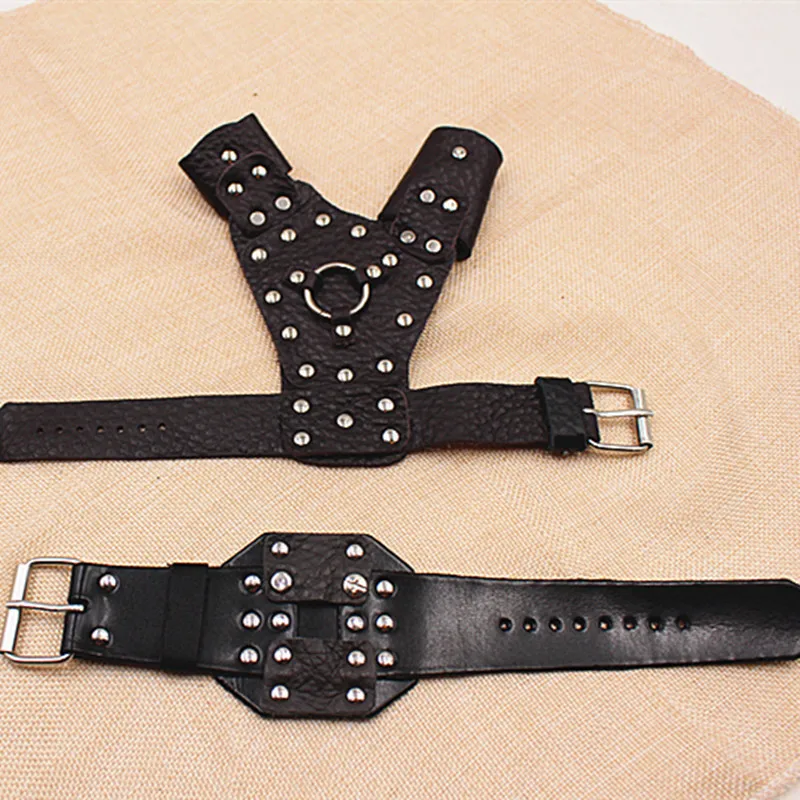 

Fuchun Harpoon Protective Gloves Bracer Shooting Fish Wrist Set Cowhide Steel Plate Protection Angling Gloves Linyi