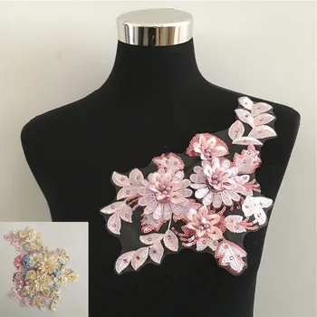 

ABS Imitation Pearl Flower Sequin Lace Collar DIY Embroidery Neckline Sewing Wedding Dress Decoration Accessories Scrapbook