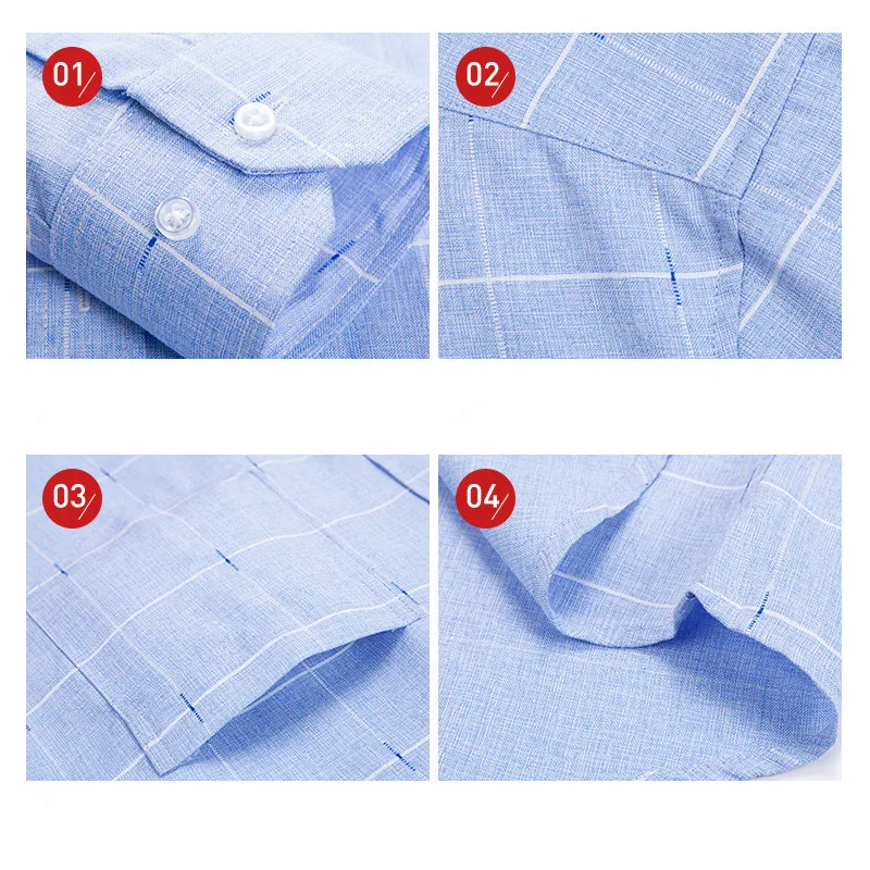 New Brand Shirts Men Long Sleeve Formal Classic Plaid Casual Soft Comfortable Single Pocket Button Down Youthful Camisa Social dress shirts men casual shirts
