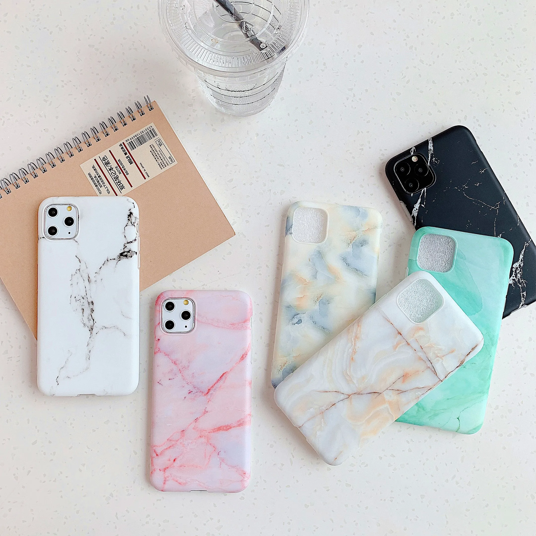 Frosted Marble Phone Case For iPhone 6 7 8 6s Plus 11 11Pro X XS XR 11ProMAX Premium Soft IMD Back Cover | Мобильные телефоны и