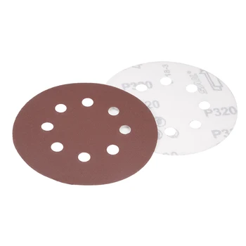 

uxcell 10Pcs 5 Inch 8 Hole Hook and Loop Sanding Disc 320 Grit Flocking Sandpaper Random Orbital Sander Paper