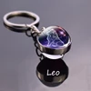 Porte-clé 12 constellations, pendentif boule de verre, signe du zodiaque, porte-clés de voiture, cadeaux d'anniversaire pour hommes et femmes ► Photo 3/6