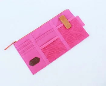 

Car Sun Visor Storage Pen Sunshade Pocket Namecard Credit Card Holder Documents Rose Red Organizer Bag