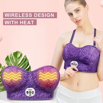 

Heating Vibration Wireless Rechargeable Breast massager Infrared Chest Bra Electric Breast Enlarger Growth Bra Beauty Tool
