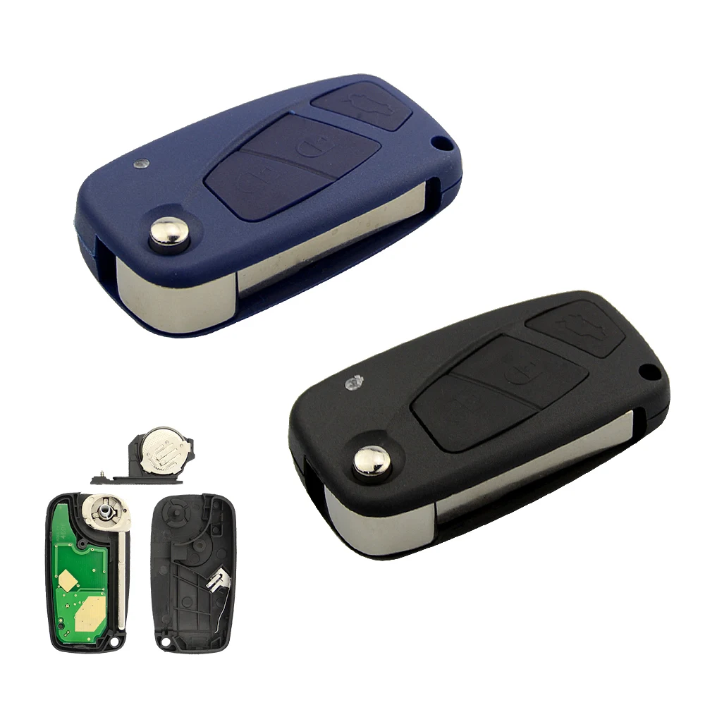 OKEYTECH 3 BUTTONS FLIP REMOTE CONTROL CAR KEY DELPHI 433MHZ FOR FIAT 500 PUNTO DUCATO STILO PANDA BRAVO KEY ID46 PCF7946 CHIP