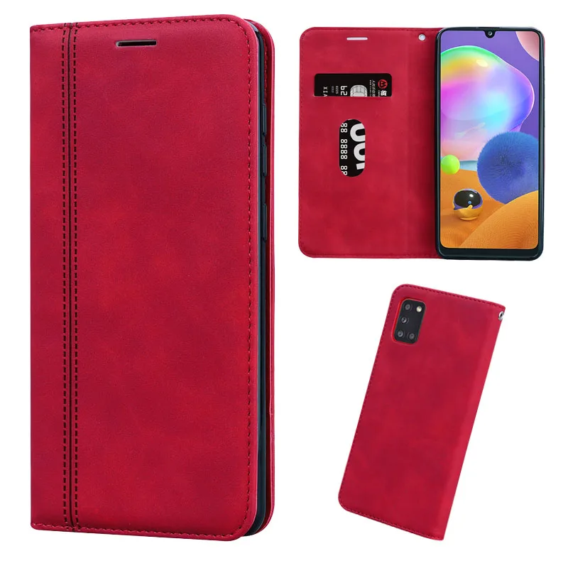 

For SamSung Galaxy A31 leather Flip phone Anti-fall protection Back Cover For SamSung A31 A315 wallet Card slot Phone Stand Case