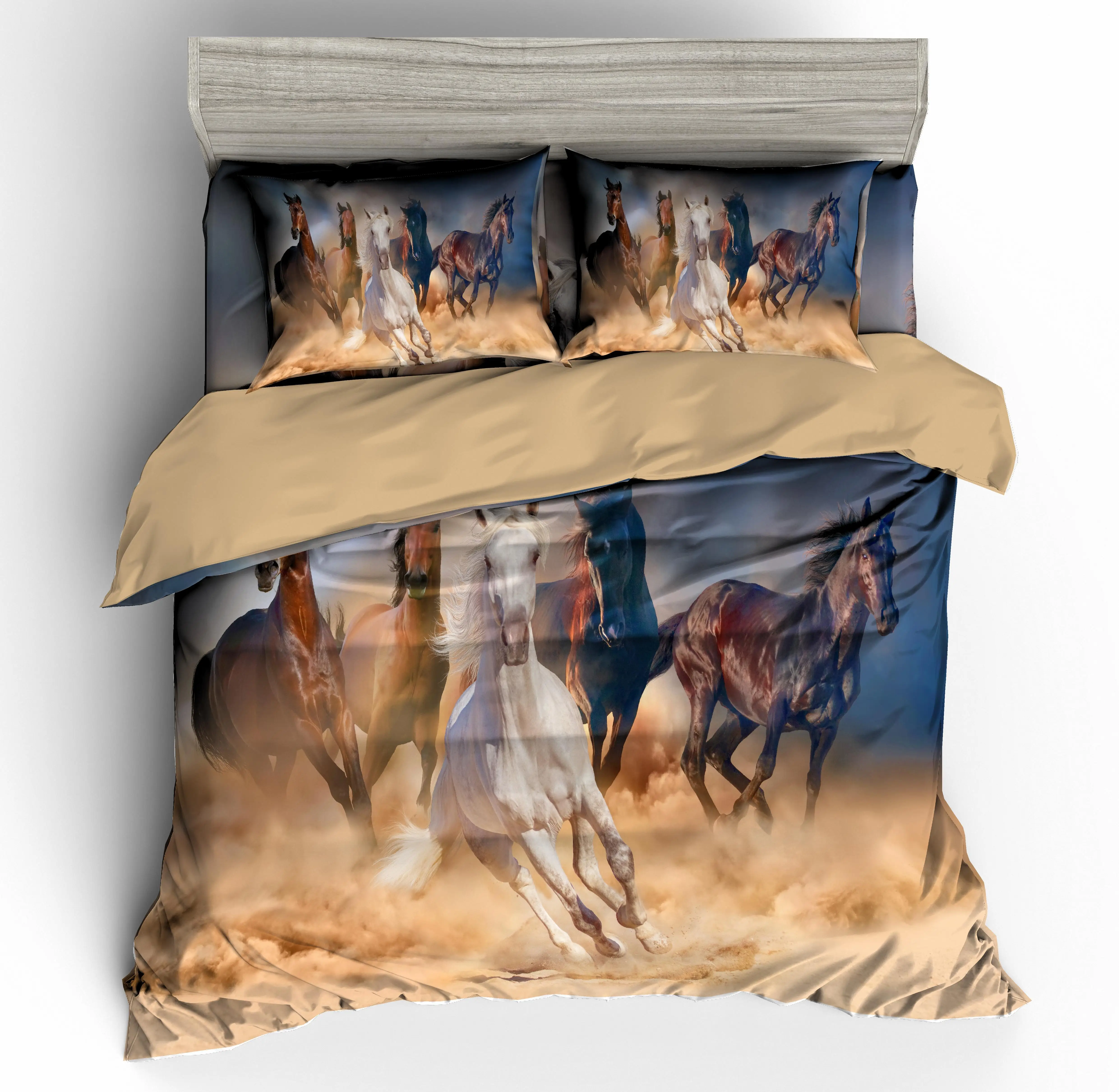 4 стиля 3D лошадь печати постельных принадлежностей кровать король размер пододеяльник набор одеяло с изображением животных набор одеяло покрывало комплекты Великобритания/США/ЕС/AU Размер