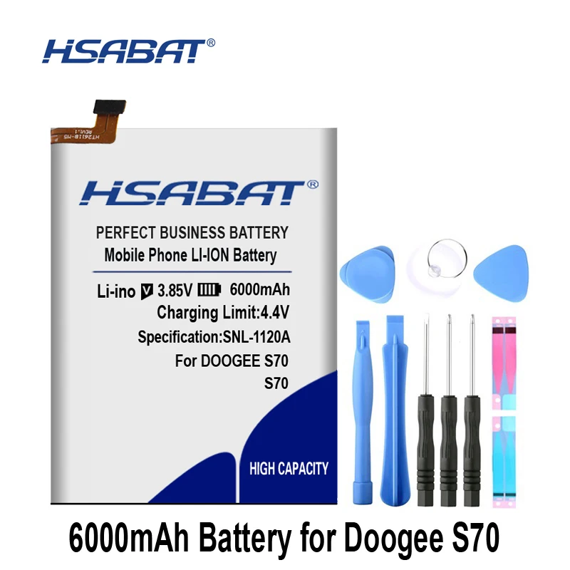 Аккумулятор HSABAT S70 6000 мАч Для DOOGEE S70 для аккумуляторов DOOGEE S70 Lite