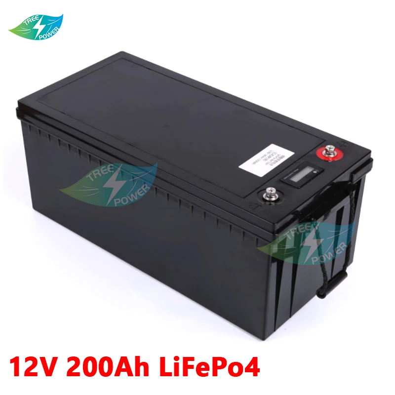 

Аккумуляторная батарея lifepo4 12 В, 200 ач, а не 100 Ач, аккумуляторная батарея RV с BMS для кемпинга на открытом воздухе и инверторной солнечной энергией