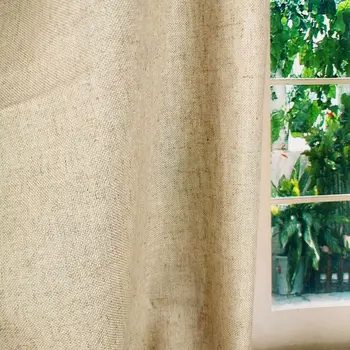 

Soild Home decorative anti-uv natural Linen American Style Window Curtains rod pocket Grommet top for living room bedroom