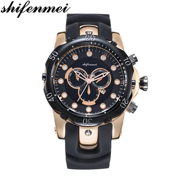 

Shifenmei Luxury Brand Mens Watches Military Sport Wristwatch Silicone Strap Date Clock Men Quartz Watch Relogio Masculino 1073