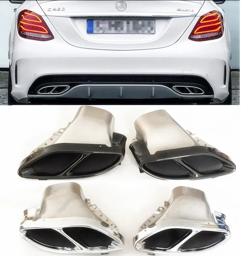 exhaust pipes tail tips FIT FOR 2015 W205 C180/C200/C250/C300/C450 AMG pipes Exhaust Tips/Tail Tips AMG Rear Lip