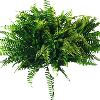 

10Pcs Artificial Boston Fern Bush Silk Plant Hanging Fake Greenery Home Decor