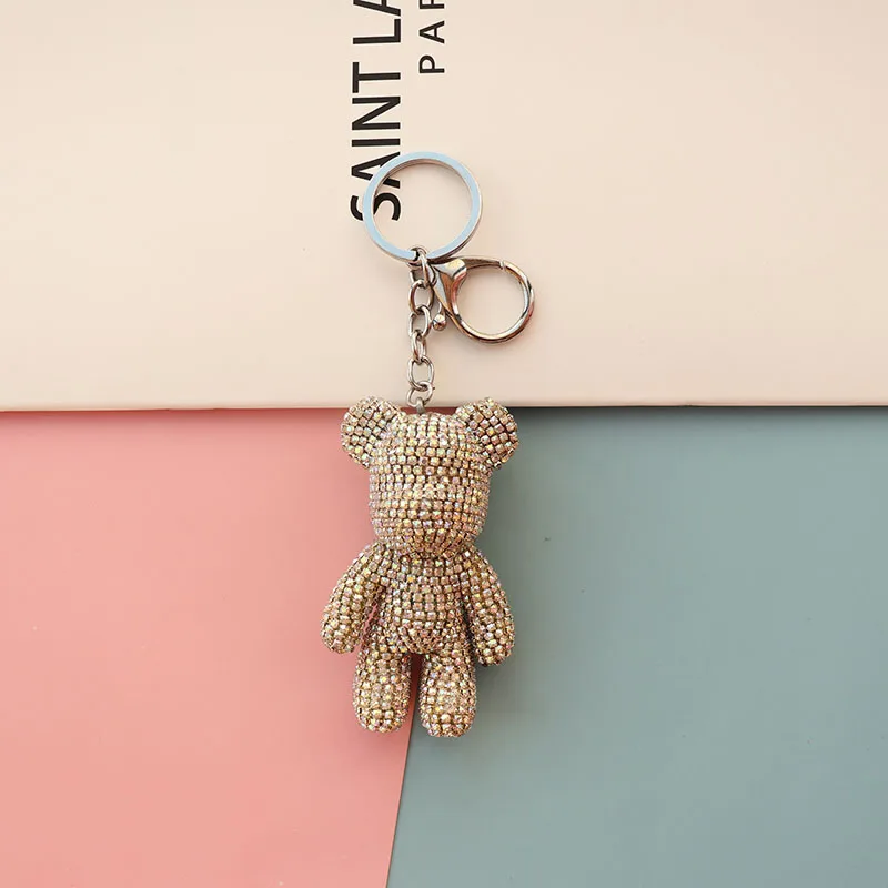 Bling Bear Брелки Подвеска Автомобильный держатель для ключей сумка для телефона и ключа кольцо мультфильм кукла брелок модное ювелирное изделие подарок для женщин