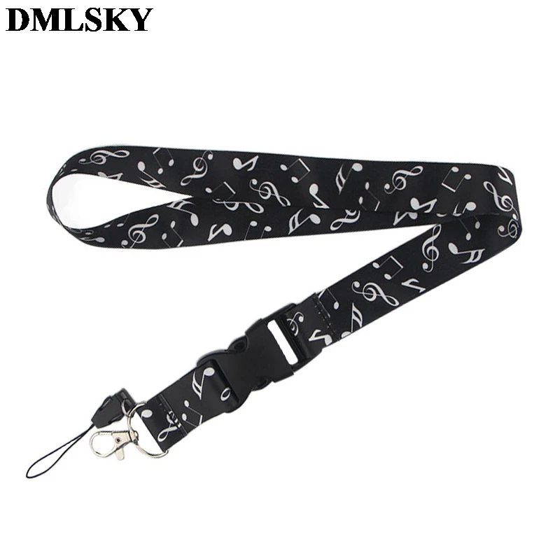 

DMLSKY Music Notes Lanyard Keychain Lanyards for keys Badge ID Mobile Phone Rope Neck Straps Accessories Gifts M3829