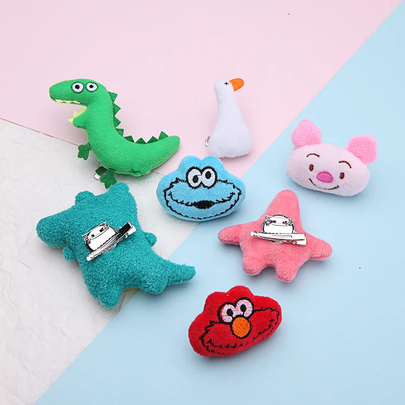 Korean Cute Cartoon Creative Dinosaur Crocodile Stereo Brooch Fabric Plush Clip Brooch Clothes Bag Accessories