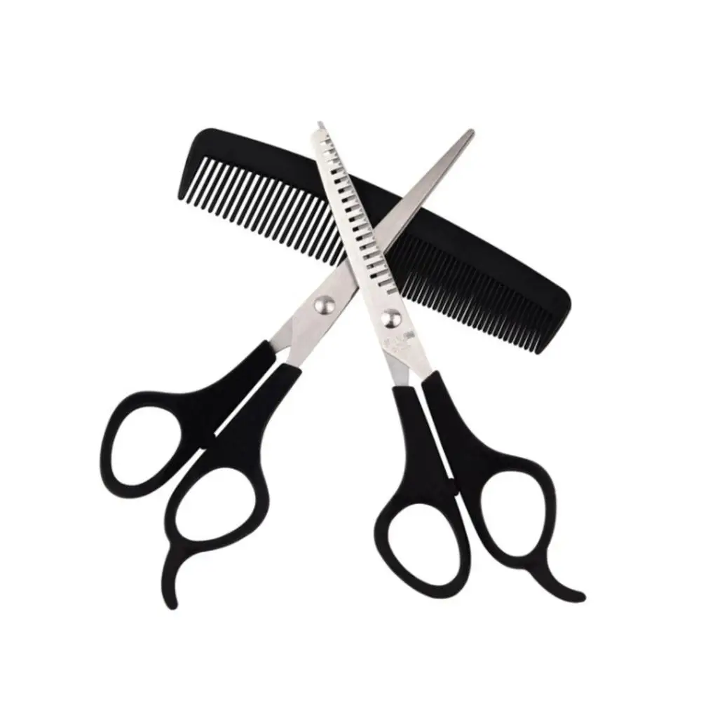 3 unids/set pelo del acero inoxidable de las tijeras de peluquería salón profesional corte de pelo adelgazamiento tijeras Herramienta de Peinado