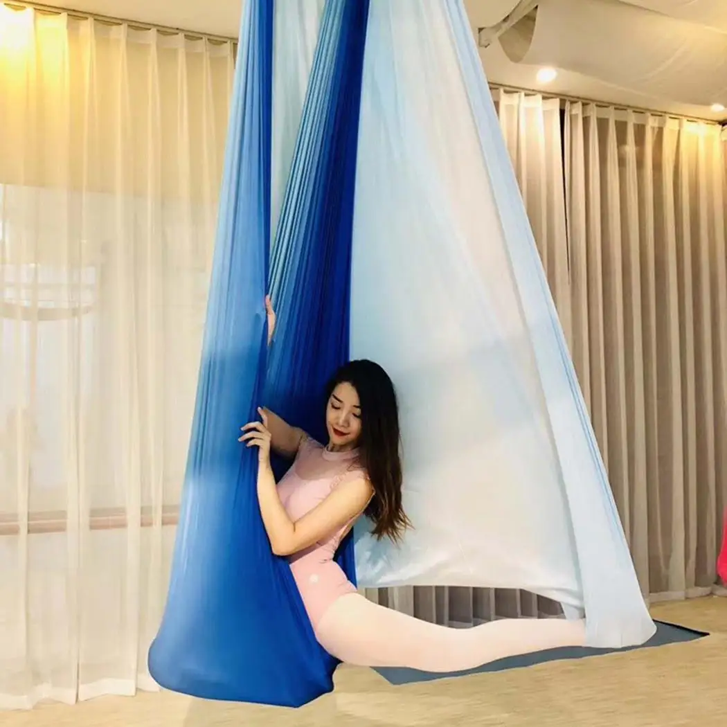 1m Seamless Anti-gravity Aerial Yoga Gradient 1.5kg Color Elastic Cloth