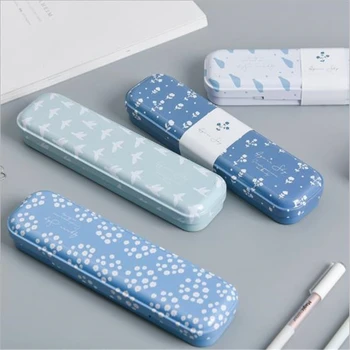 

1pc Korean Small Trumpet Metal Stationery Box Students Cute Cartoon Pencil Box Finishing Box School Supplies