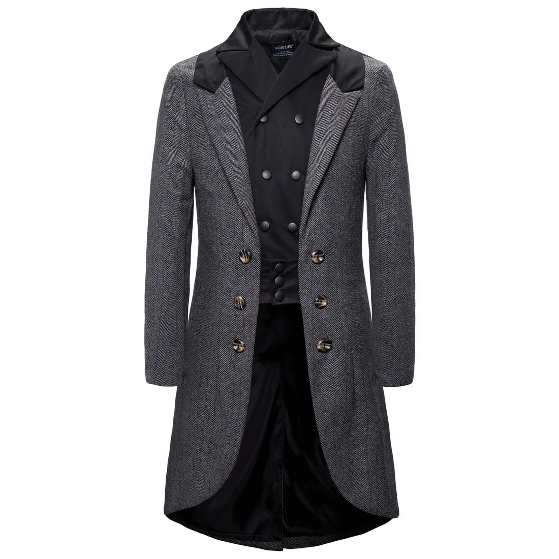 Men's new business personality long style windbreaker jacket evening dress gentleman casual European size XXL Men's new business personality long style windbreaker jacket evening dress gentleman casual European size XXL