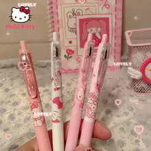 Hello Kitty – stylo à pression pour étudiant rose, mignon, dessin animé créatif, stylo dédié pour fille
