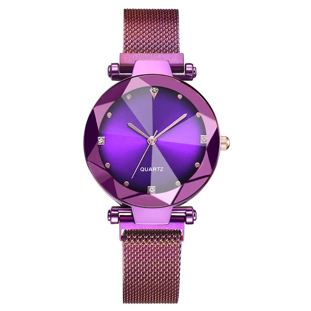 Топ Бренд роскошные женские часы модные красивые кварцевые женские часы спортивные Relogio Feminino Наручные часы для влюбленных подруг - Цвет: Фиолетовый