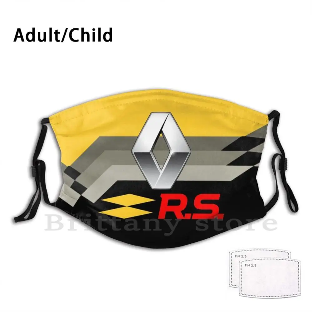

Rs Sport Washable Adult Kids Filter Mouth Mask Legend Car Cars France Prix Monaco Clio Sports Ring Grand Motosport