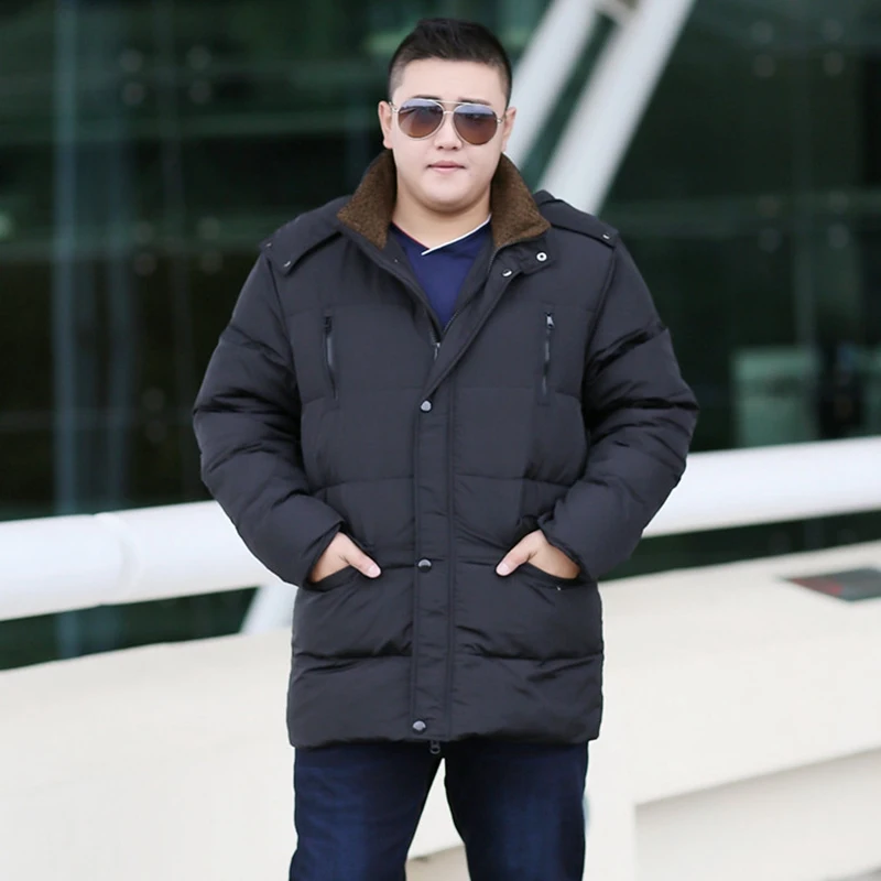 new winter XL add fertilizer 12XL 11XL big yards long down jacket big size detachable cap black fat thin clothes plus size 8XL
