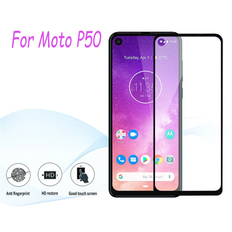 Закаленное стекло с полным покрытием для Motorola Moto P50 Защитная пленка экрана