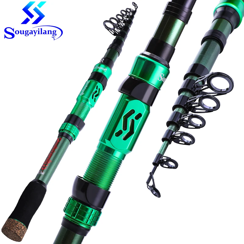 

Sougayilang 1.8-3.0m Telescopic Fishing Rods UltraLight Carbon Fiber Spinning Rod for Saltwater Freshwater Sea Fishing Tackle