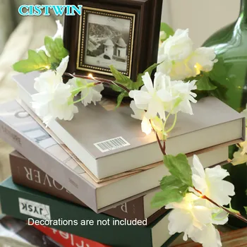 

Christmas Day Decoration Light String LED Light Easy to Install Rattan Flower Copper Light White Wedding Home 20LED Decorative