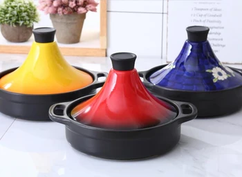 

Morocco Tajine boiler pottery hot pot casserole rice stew ceramic steamed rice Japan clay pan high temperature resistance 23cm