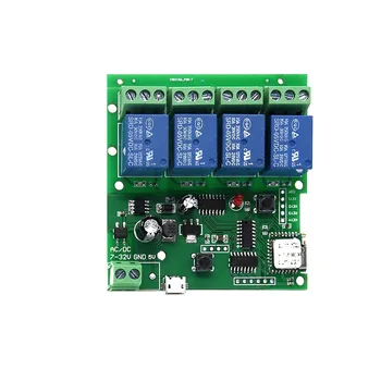 

DC 5V 7-32V 4 Channel WiFi Wireless Relay Switch Control Module APP Control